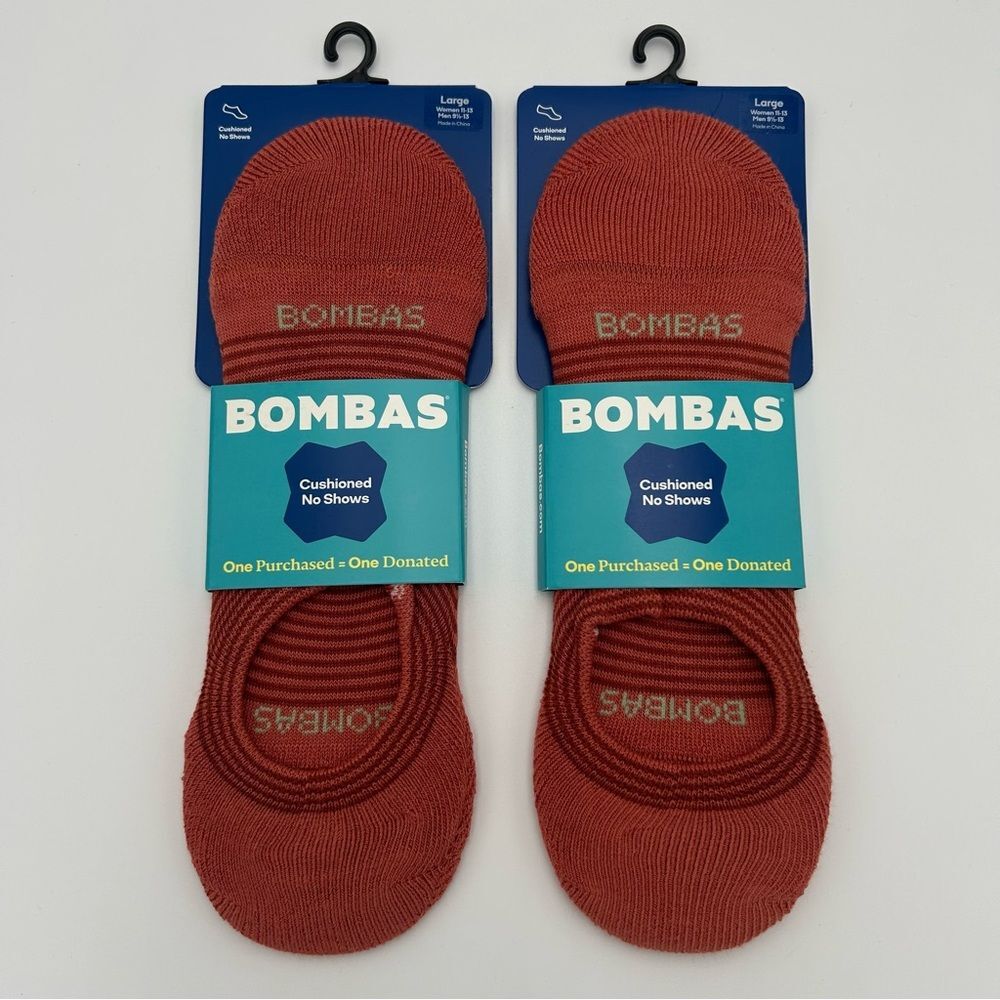 NWT Bombas Cushioned No Shows Unisex Large (Women’s 11-13)(Men’s 9.5-13) 2 Pairs